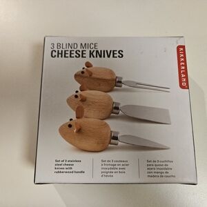 3 Blind Mice handled CHEESE KNIFE Set NWT
